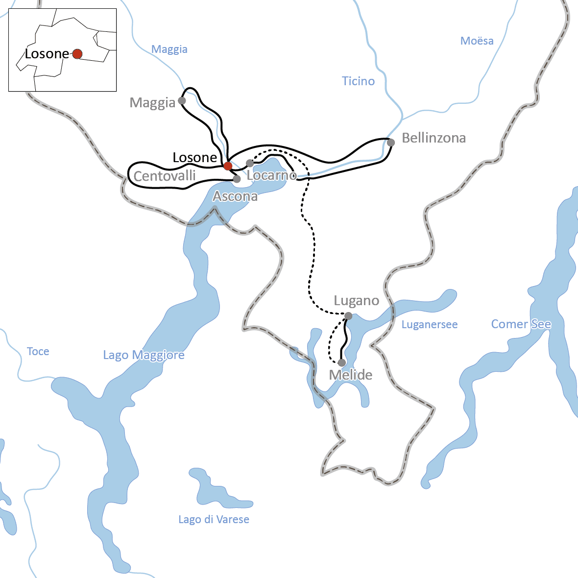 Map of Cycling vacation at Lago Maggiore