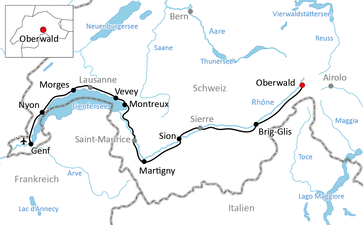The Rhône Route in Switzerland