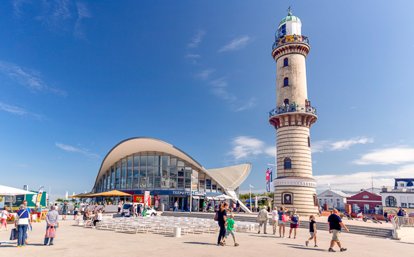 The Teapot and the lighthouse in Warnemuende