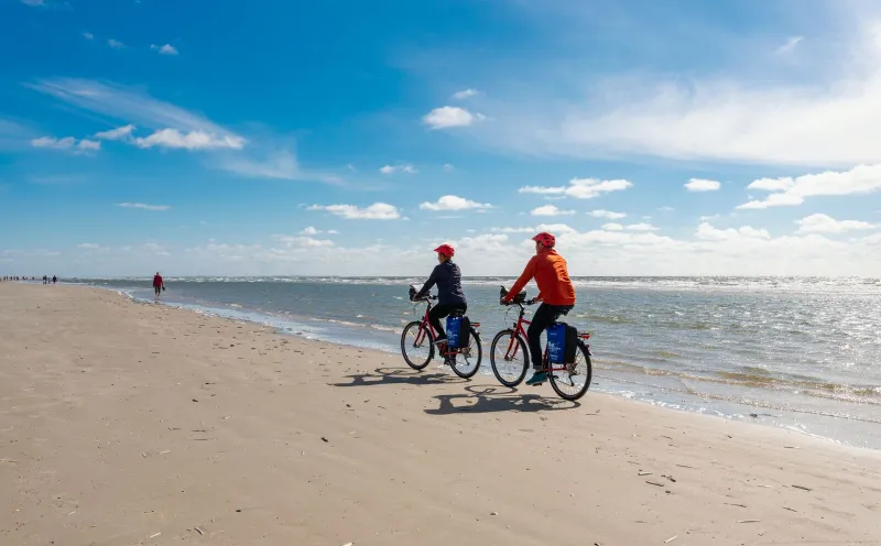 Cyclists at Rømø beach