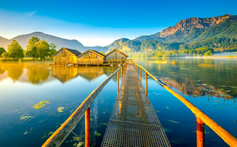 Boathouses on Lake Kochel
