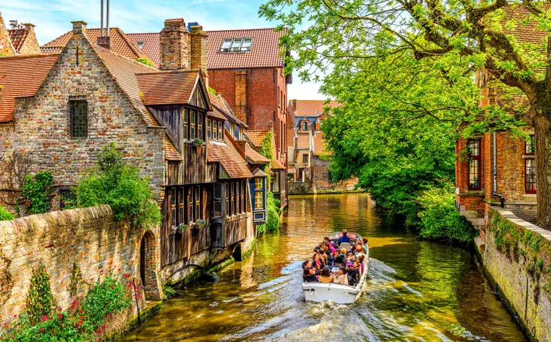 A canal cruise in Bruges