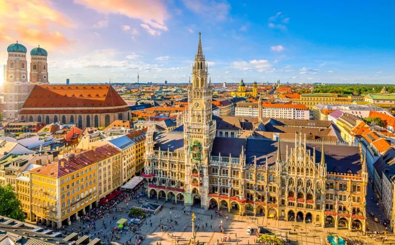 View of the Marienplatz in Munich