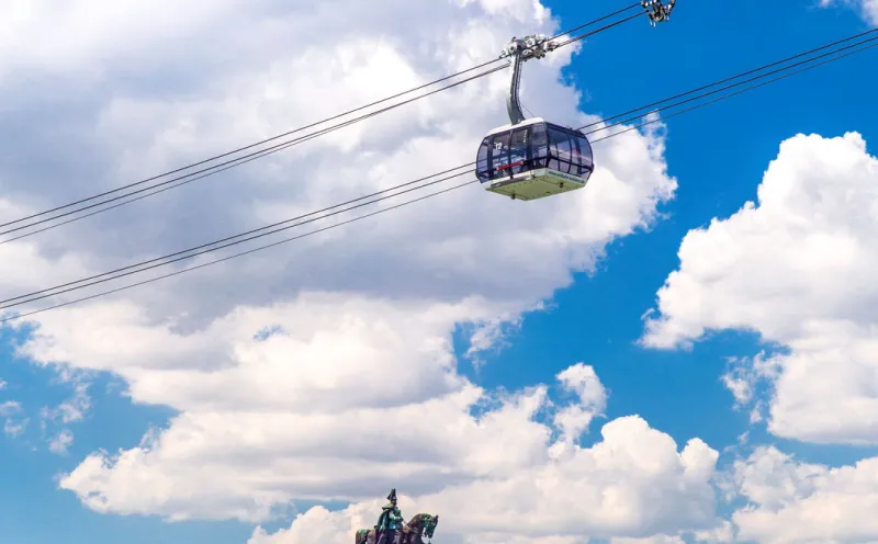 High up with the Coblenz cable car gondola