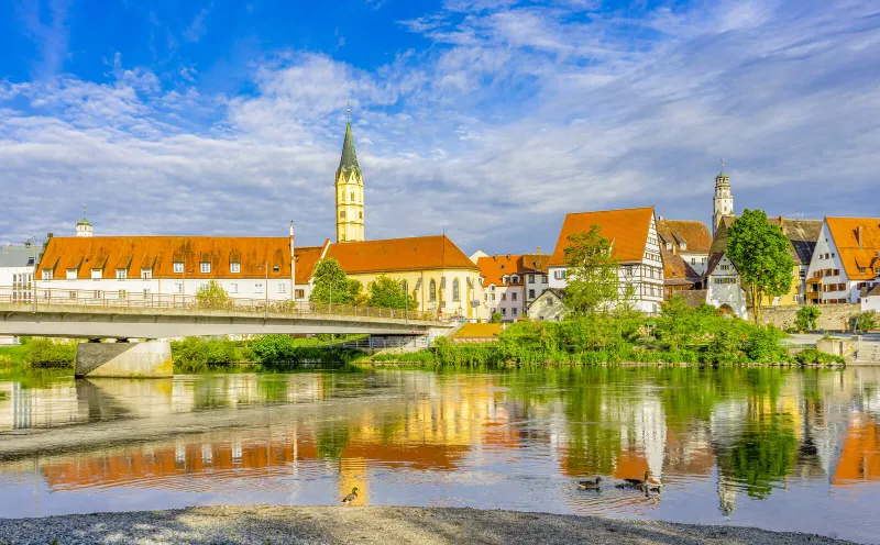 View of Lauingen from the banks of the Danube