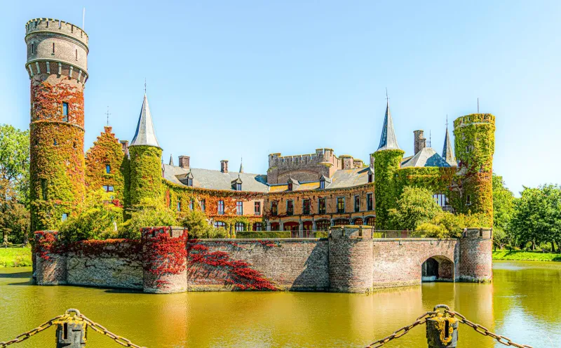 The Wijnendale moated castle in Torhout