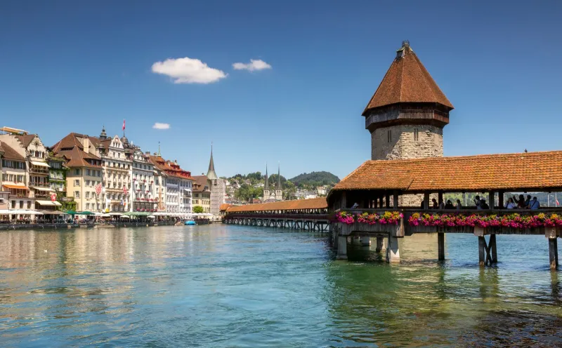 Wooden bridge in Lucerne