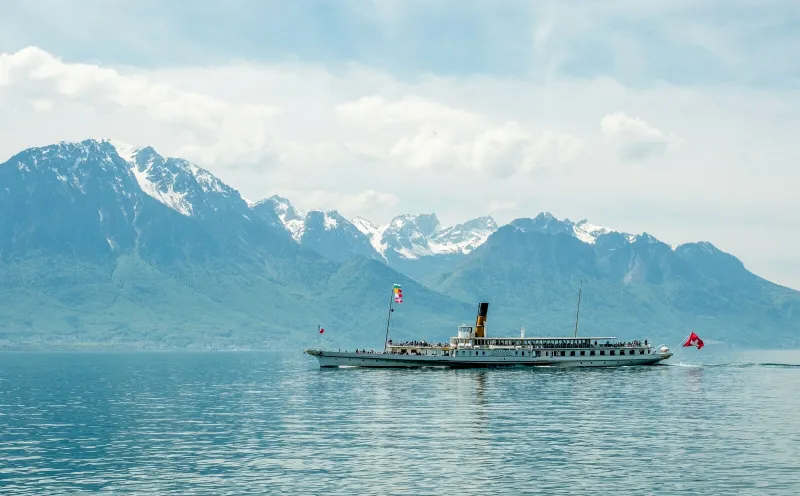 Boat on Lake Geneva