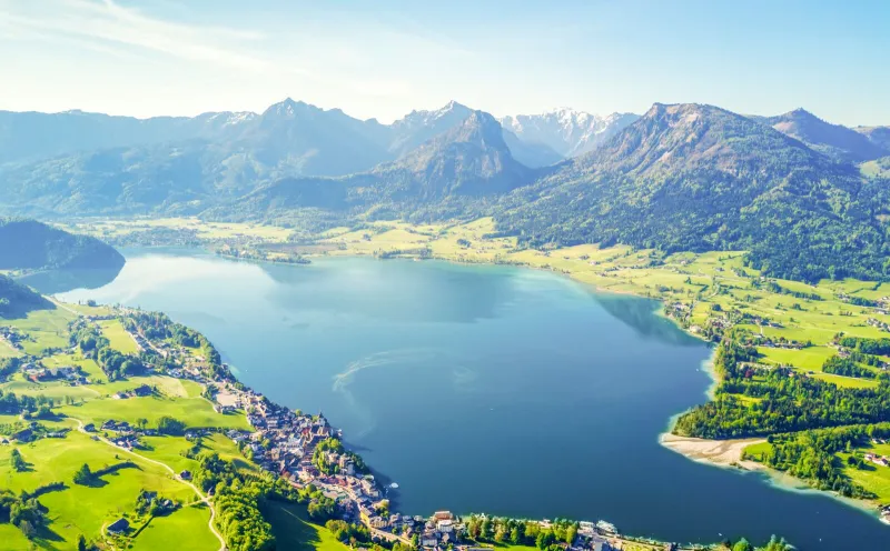 Aerial view of Lake Wolfgang