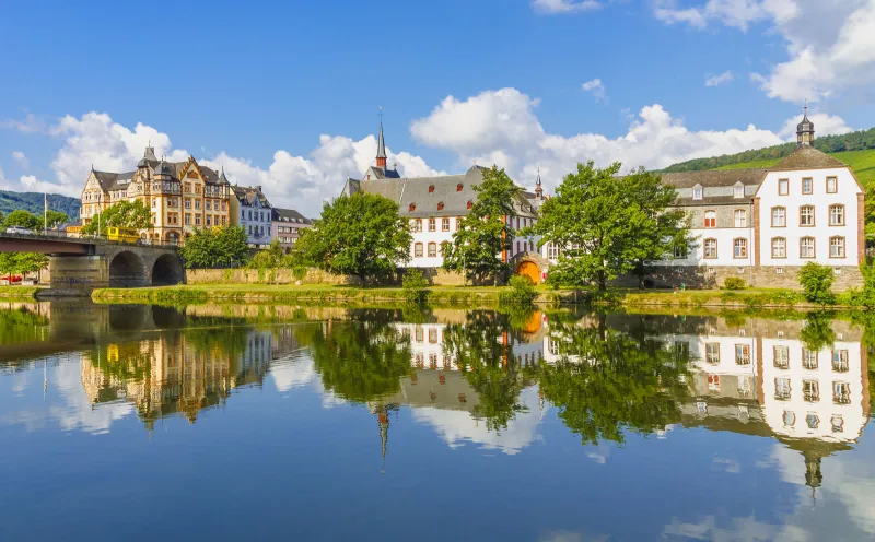 Bernkastel-Kues, located between Piesport and Traben-Trarbach