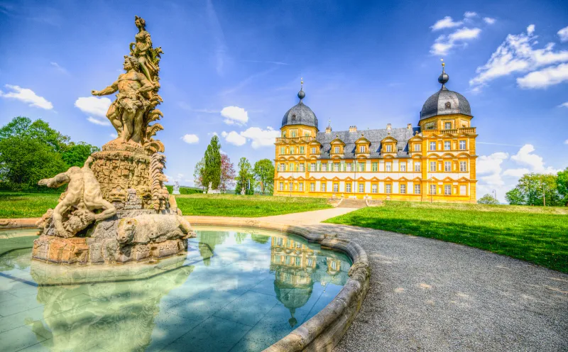 Seehof Castle, fountain, Bamberg