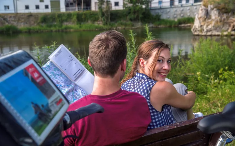 Cyclists on the Danube