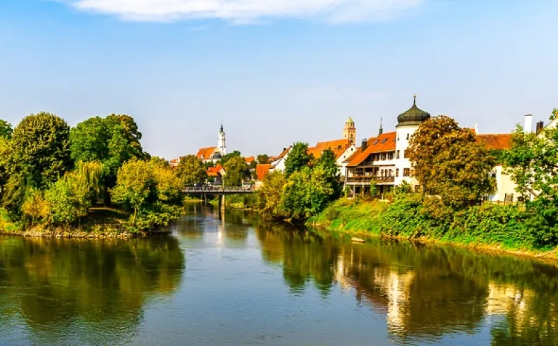 The confluence of the Danube and Wörnitz rivers