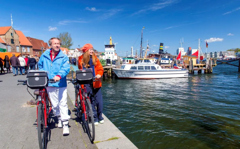 Flensburg harbor cyclist