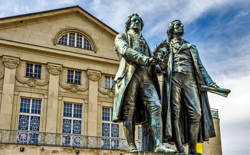 The Goethe-Schiller monument in Weimar