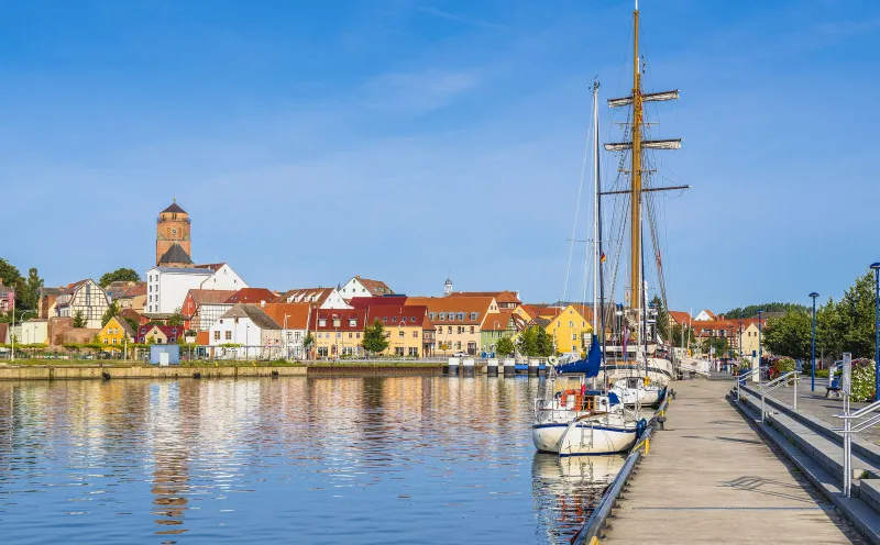 Port and old town Wolgast