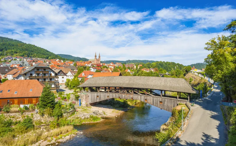 Historic wooden bridge, Forbach