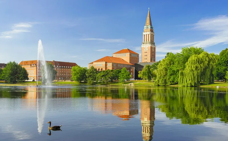 Kiel, town hall tower, opera house