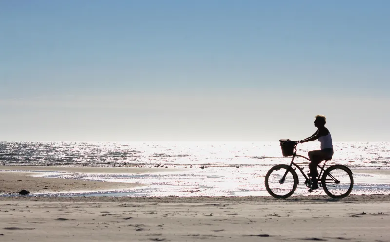 Rømø, beach, cyclist