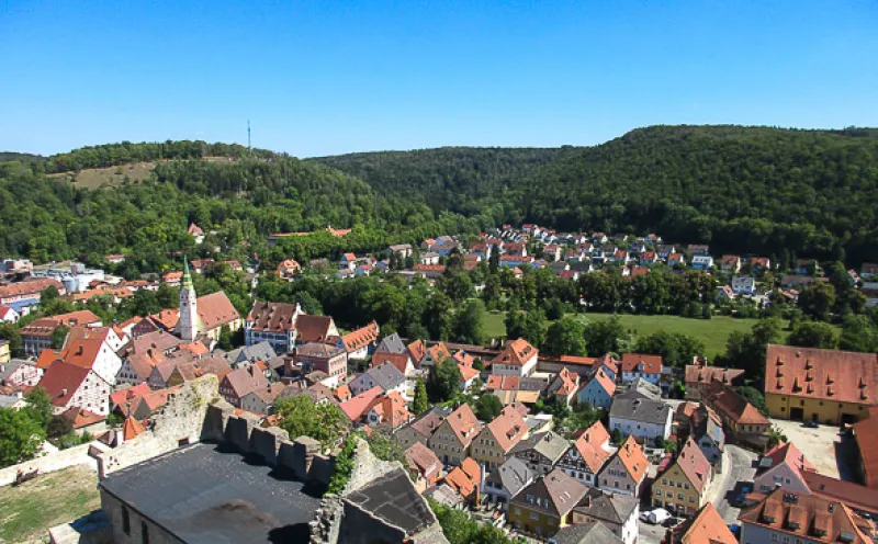 View, city overview, Pappenheim Castle