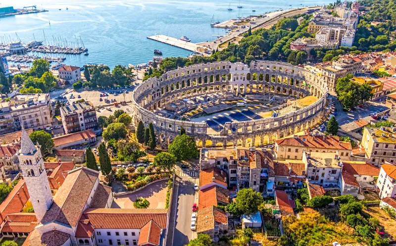 Pula with amphitheater