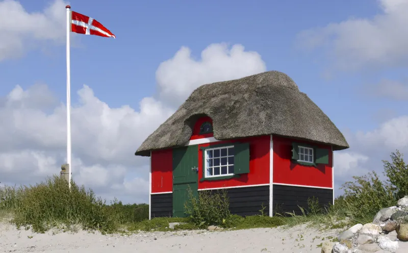 Beach hut on the Danish island of Ærø