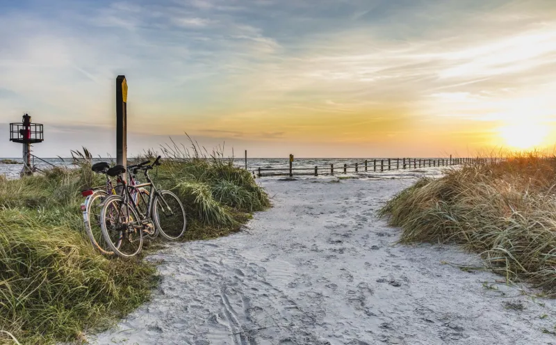 Sylt, beach, bicycles