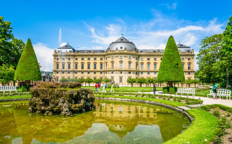 Würzburg, Residence, palace garden, fountain