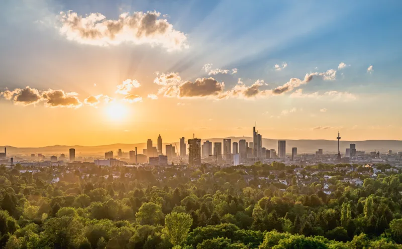 Frankfurt am Main, skyline, sunset
