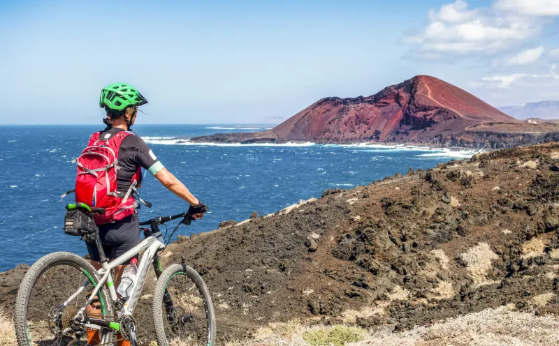 Cyclist on Lanzarote