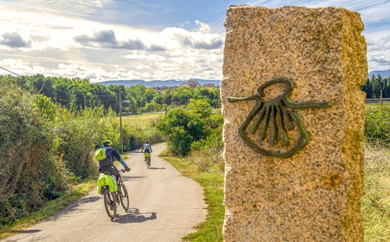 Cyclists on the Camino de Santiago