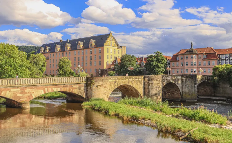 Guelph Castle and Werra Bridge in Hann Münden