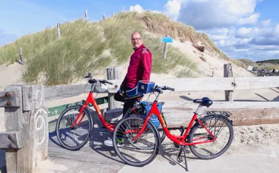 Bike trails through dunes