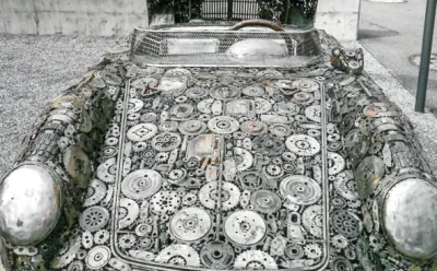 Porsche made from individual parts