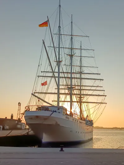 The Gorch Fock sailing ship in Stralsund