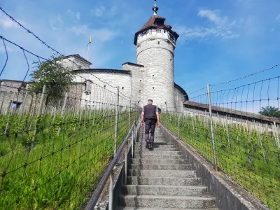 Staircase to the Munot fortress in Schaffhausen
