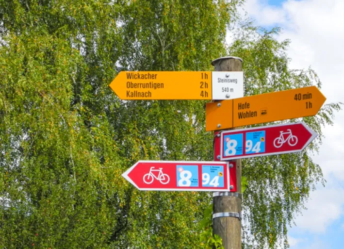 Aare Cycle Route, signage