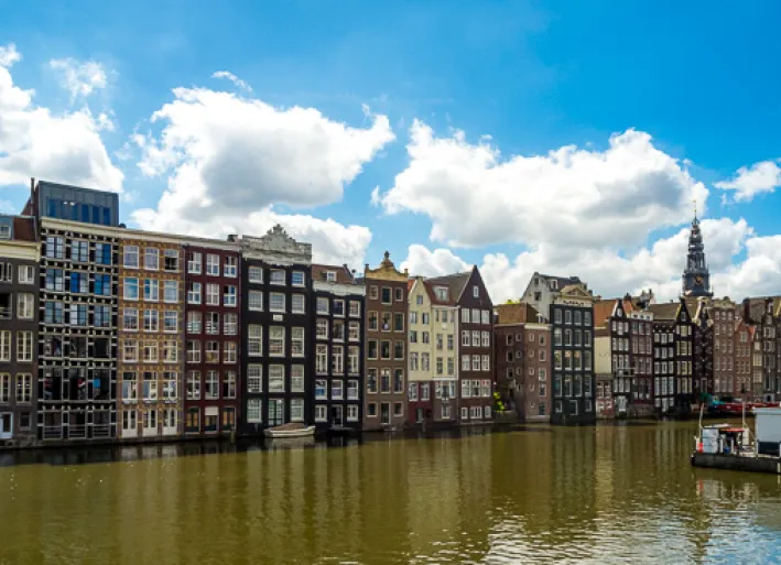 a canal in Amsterdam