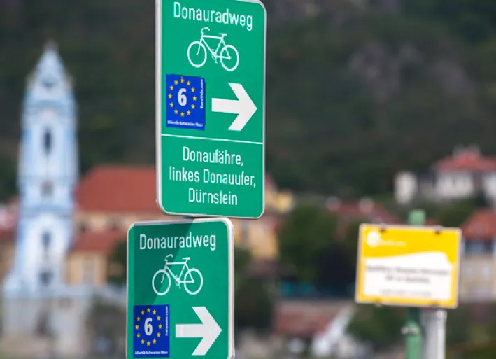 Signposting Danube cycle path, Austria