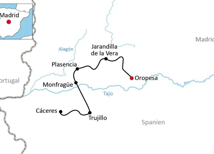 Map of the Bike Tour from the Elbe Spring to Prague