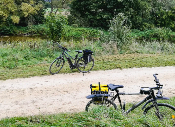 E-bike and mountain bike