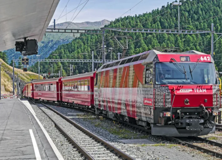 Inn Cycle Route, St. Moritz train station