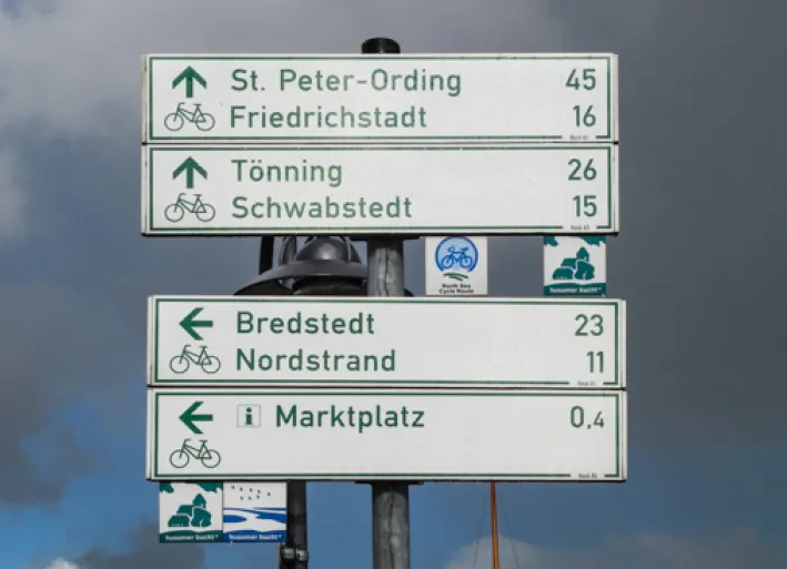 North Sea cycle path, signposts