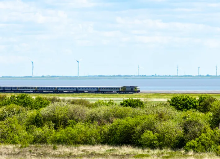 North Sea cycle path, train on Sylt