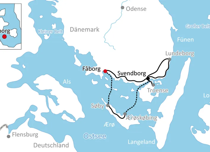 Map of cycle tour around Ærø