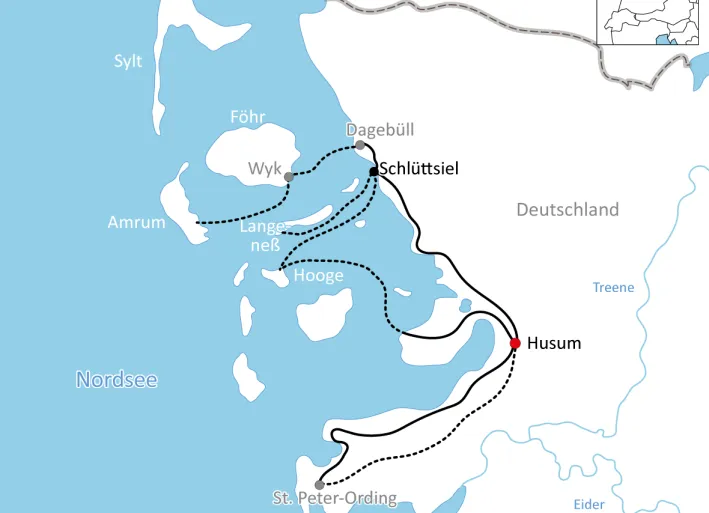 Map of Bike tour to the Wadden Sea Islands