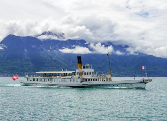 Rhône Cycle Route, ferry on Lake Geneva