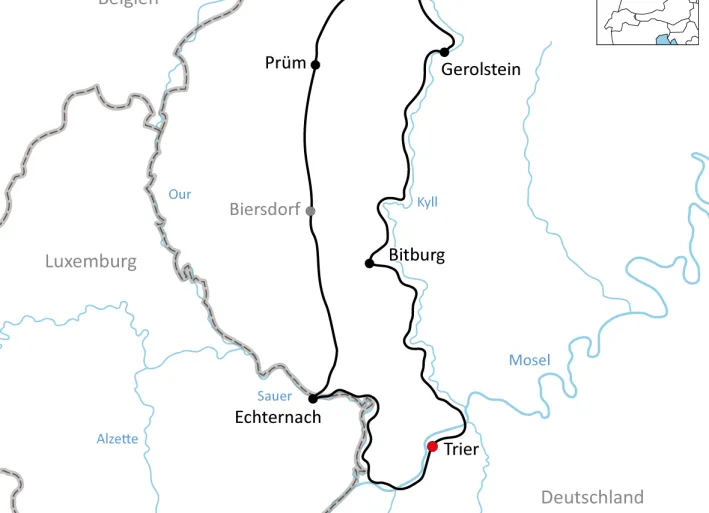 Map for the Kyll Cycle Route