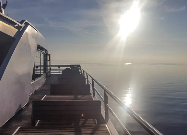 The trip with the ferry