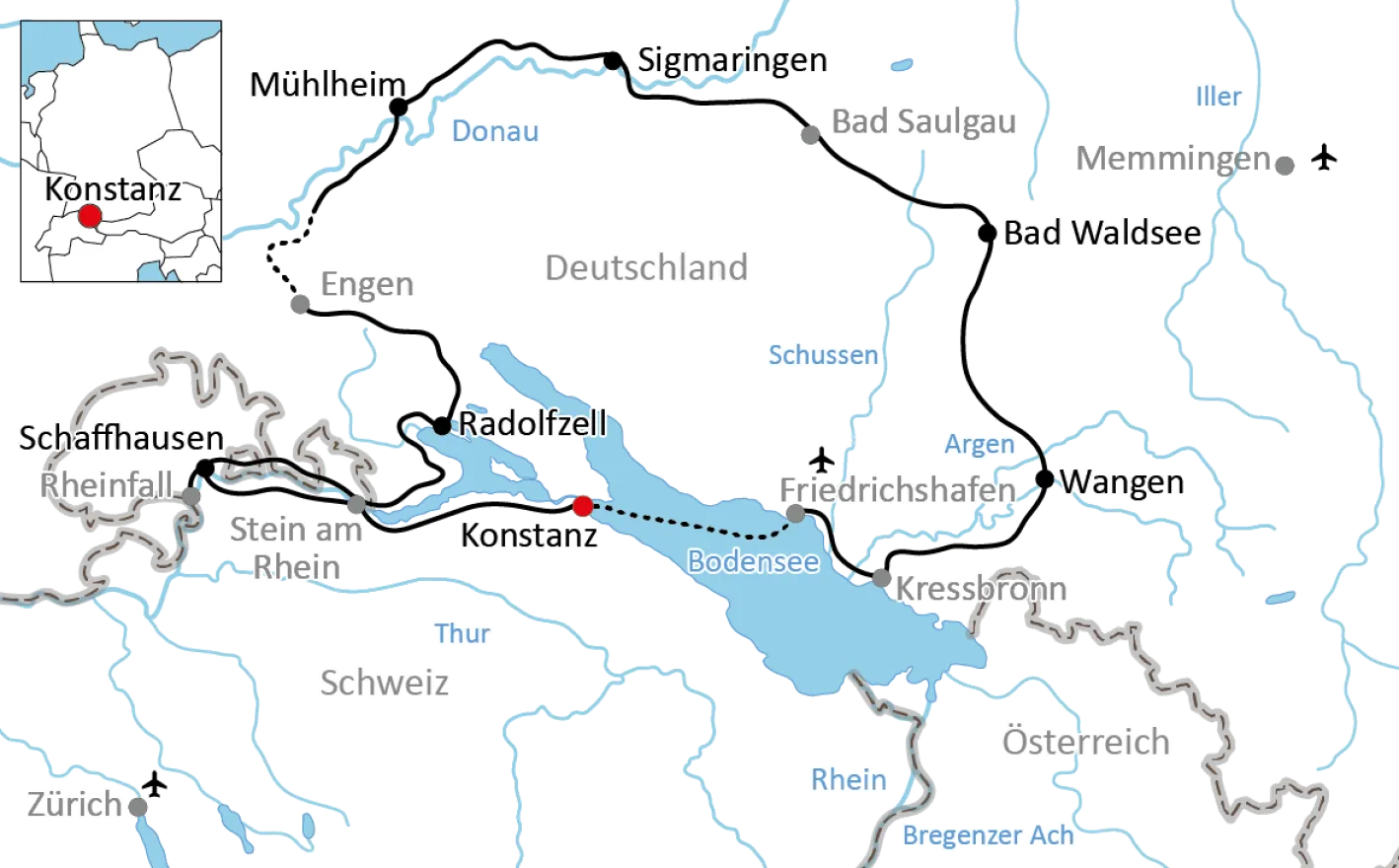 From Lake Constance to the Danube and the Allgäu by bike